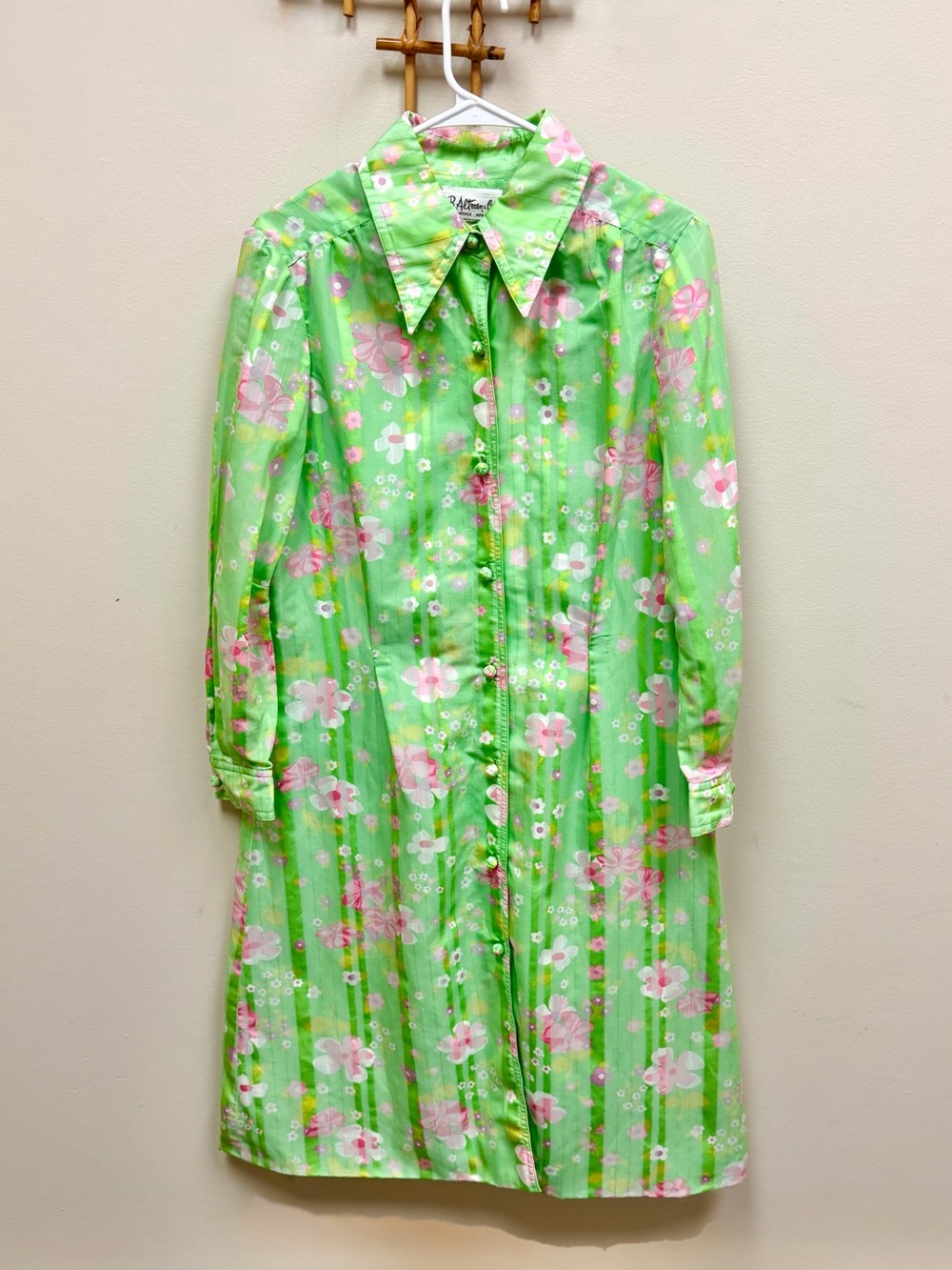 60s-70s Vintage 🌸 B. Altman & Company Floral Shirt Dress
